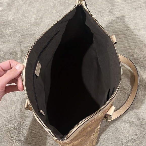 Gucci GG canvas Abbey D-ring tote beige tan gold medium size authentic - Picture 12 of 15